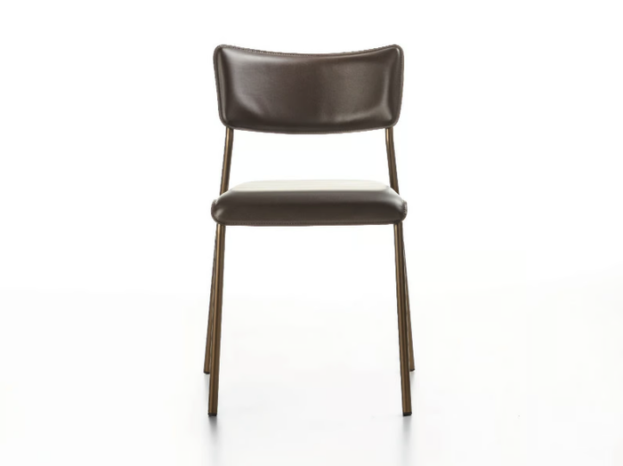 ISOTTA - Tanned leather chair open back _ ENRICO PELLIZZONI